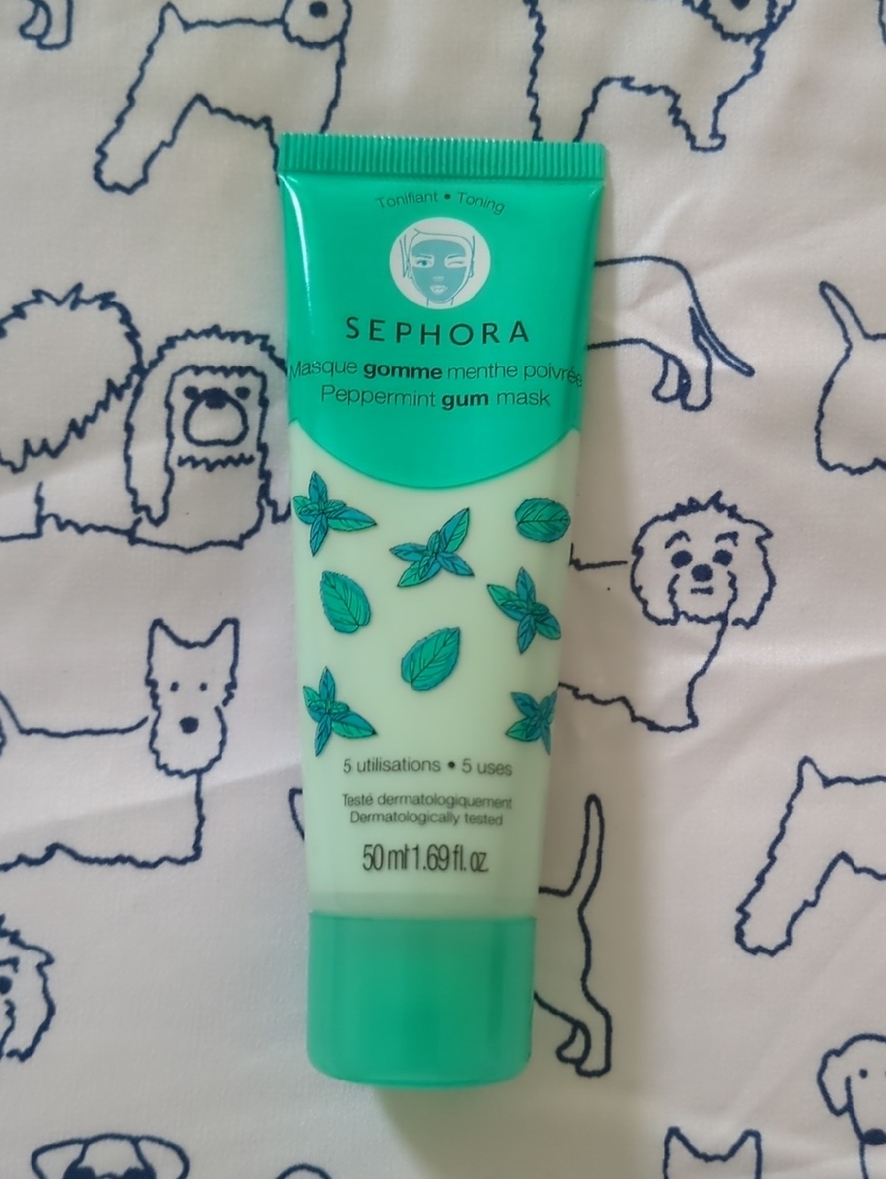 Sephora Peppermint Gum Mask - Mint Green and Teal Tube